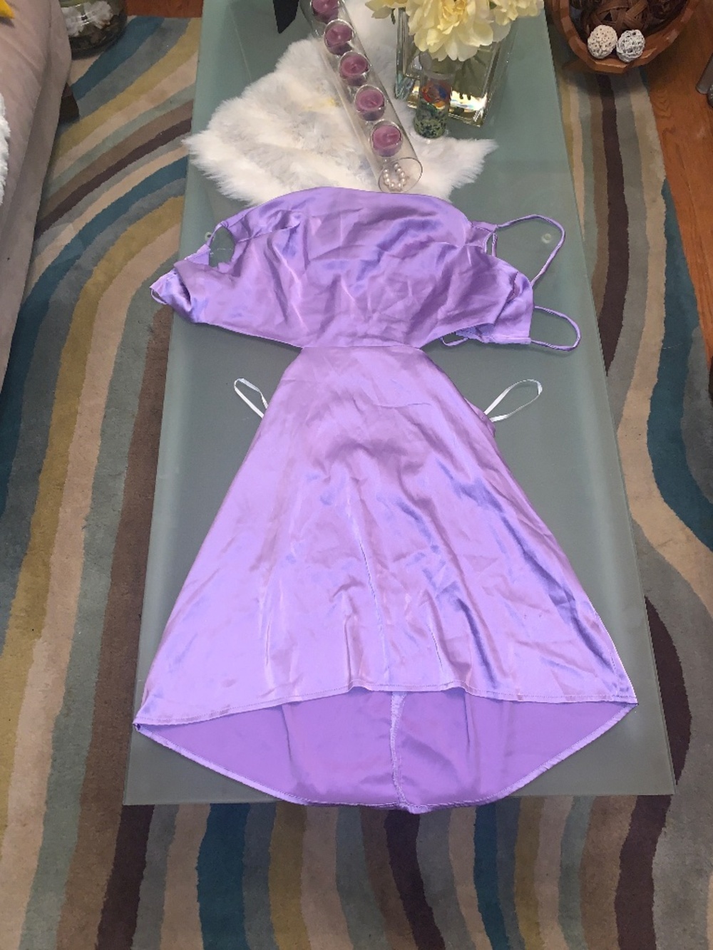 Lavender backless dress